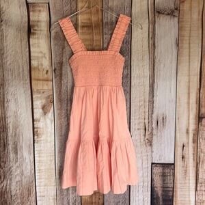 Abercrombie & Fitch Smocked Tiered Mini Dress Pink Cottagecore Summer Spring XS